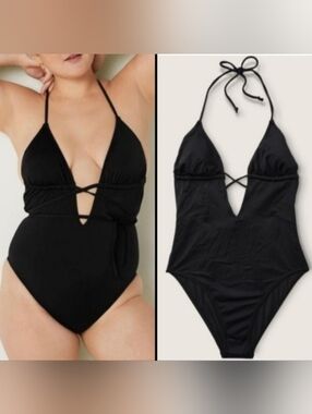 M L XXL PINK Swim Triangle Wrap One Piece Swimsuit